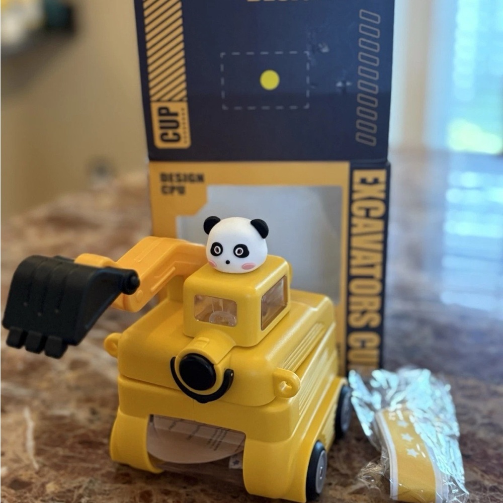 Yellow Panda Excavator Sippy Cup